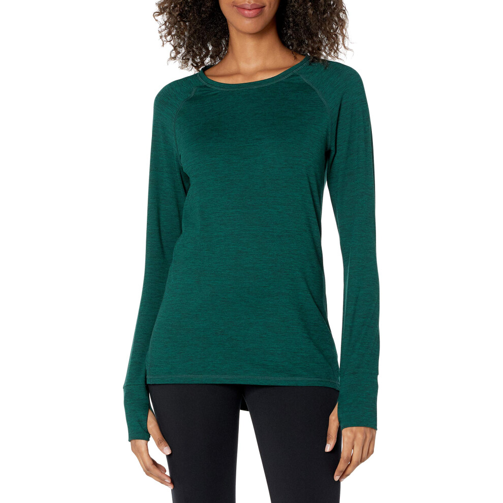 Amazon Essentials Women's Brushed Tech Stretch Long-Sleeve Crewneck Sh