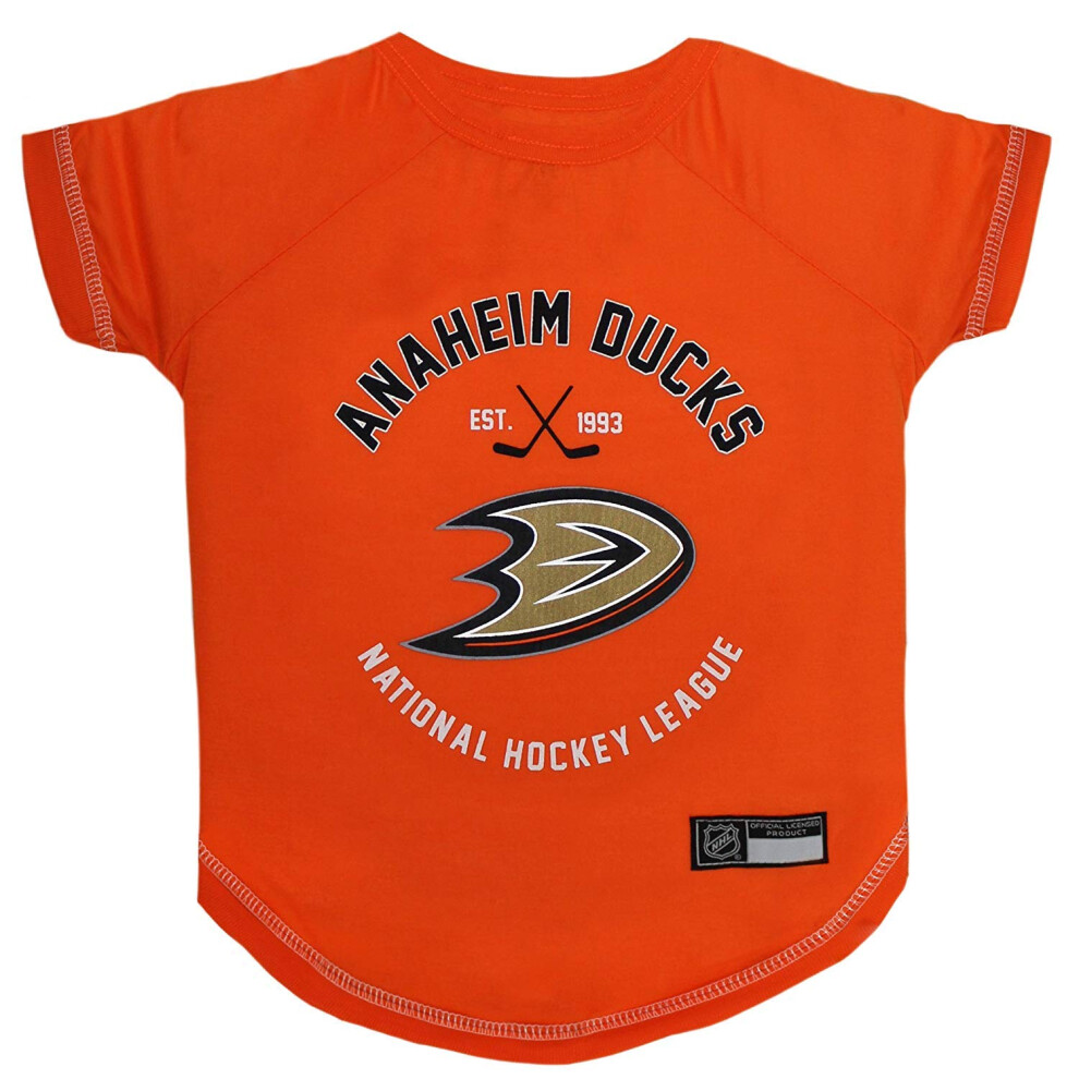 Photos - Dog Clothing Pets First NHL Anaheim Ducks Tee Shirt for Dogs & Cats Small. - are Y ANA-4014-SM 