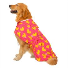 HDE Peignoir pour chien super absorbant  schage rapide - Serviette enveloppante pour chiot - Peignoir rglable aprs le bain avec capuche pour