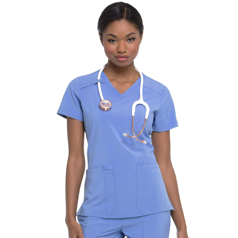 Dickies EDS Essentials Scrubs  V-Neck Womens Tops with Four-Way Stretc