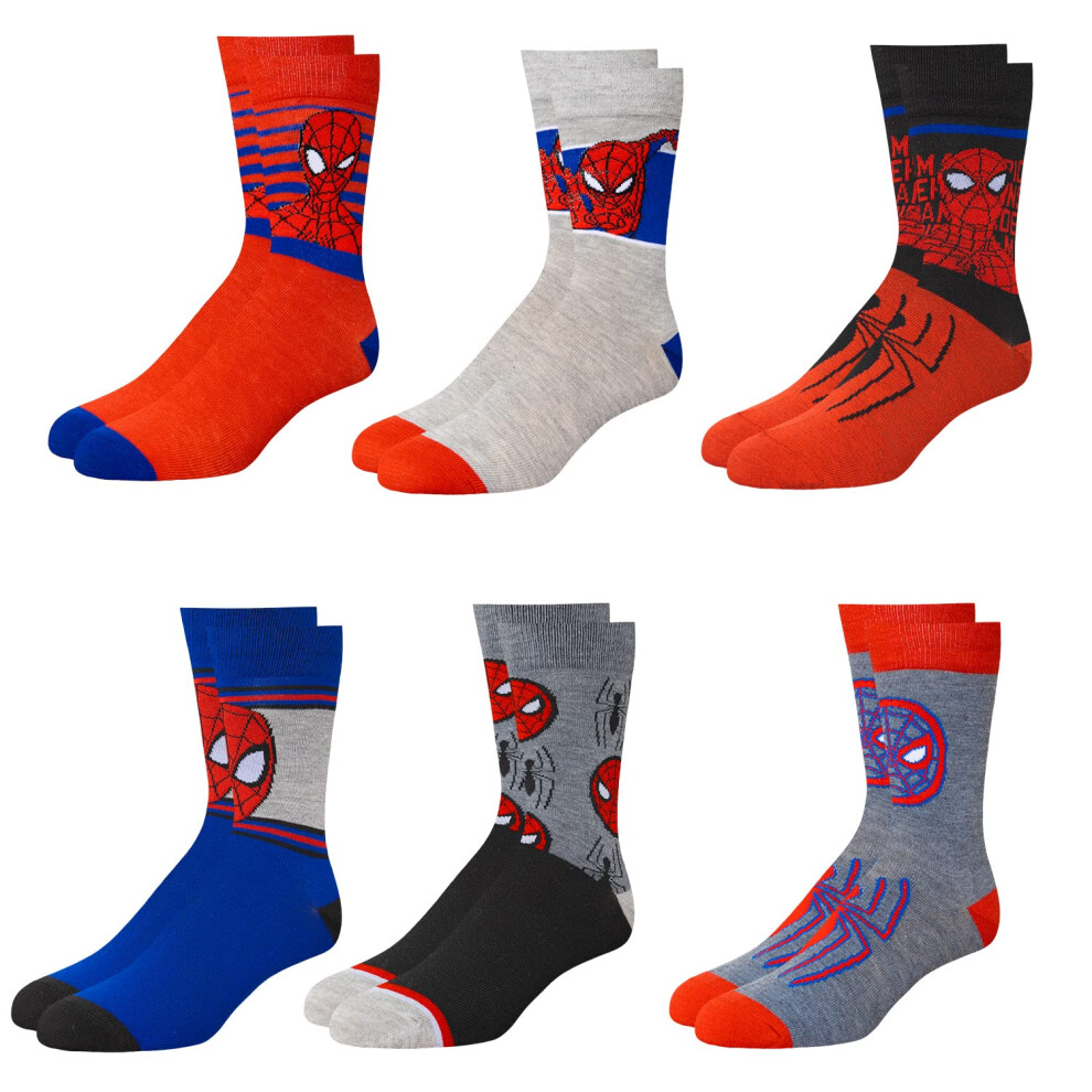 Marvel Spiderman Socks for Boys & Men  6-Pack Socks for Men & Boys Soc