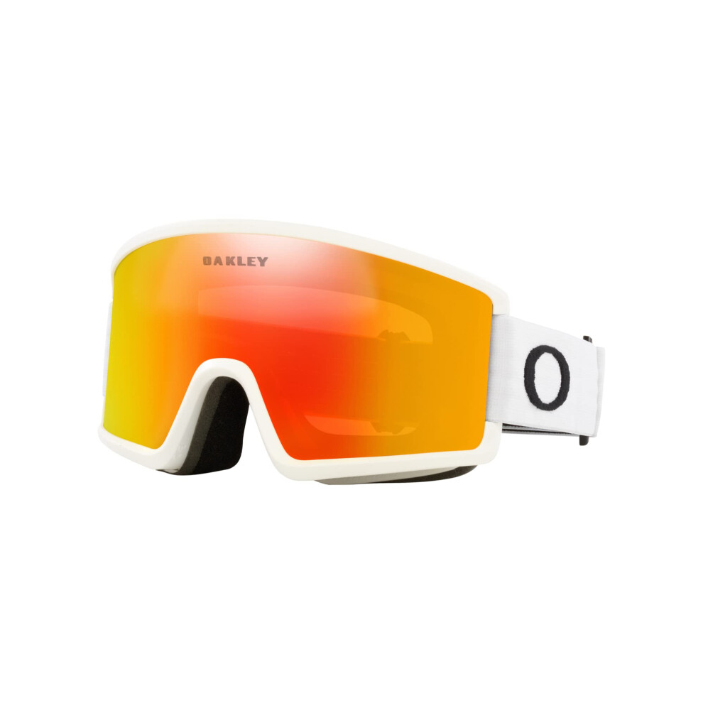 Oakley Target Line L OO7120 White w/Fire Iridium Ski Goggles For Men F