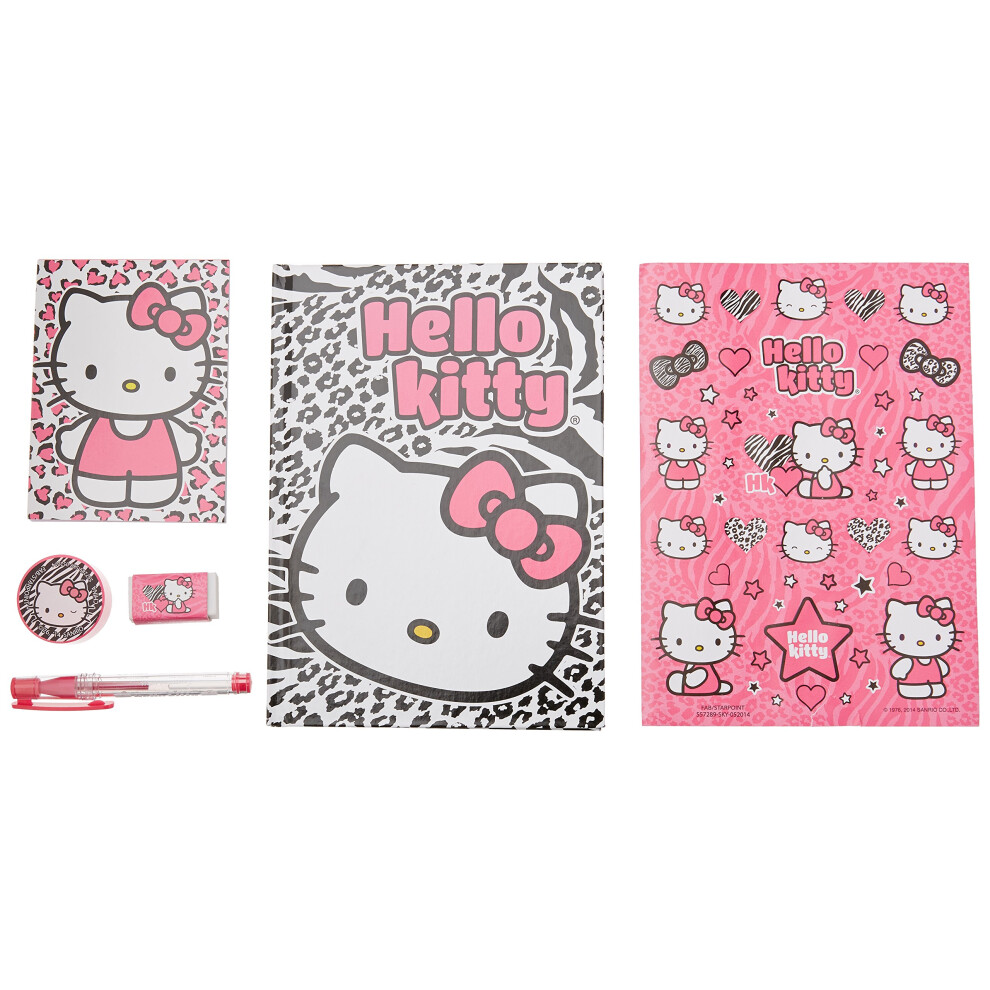 Hello Kitty Stationery Set in Clear Binder Pouch 6 pcs Set (Journal  M