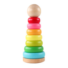 GEMEM Stapelringen Speelgoed Houten Regenboog Stacker Peuter Leerzaam Speelgoed voor 18 Maanden 2 Jaar