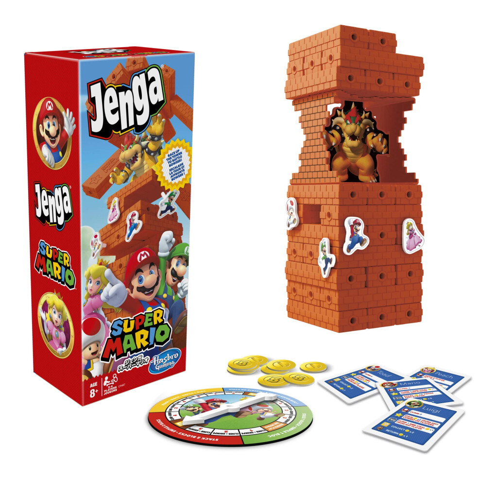 Hasbro Jenga: Super Mario Edition Game  Block Stacking Tower Game for