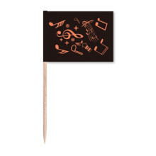 Musical Notation Black Toothpick Flags Marker Topper Party Decoration
