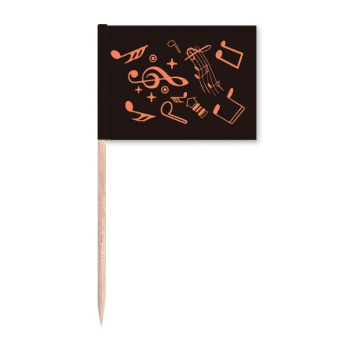 Musical Notation Black Toothpick Flags Marker Topper Party Decoration