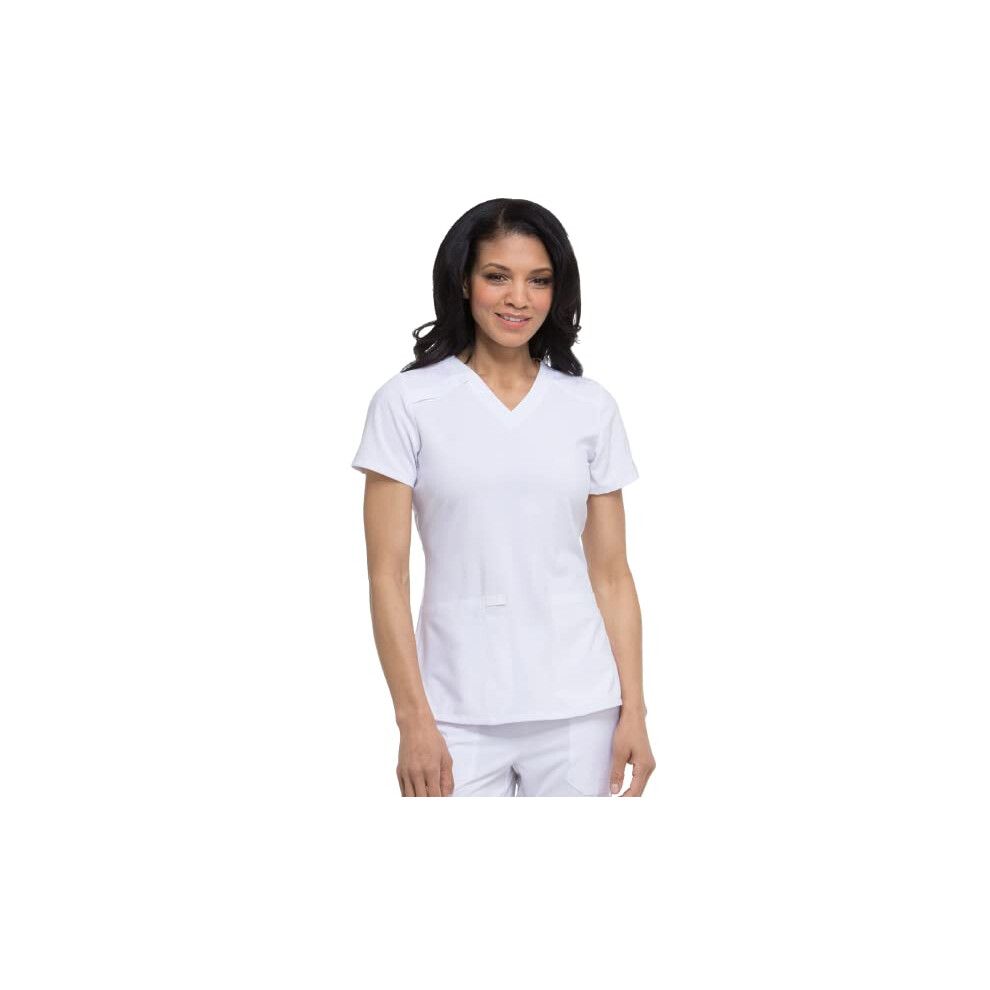 Dickies EDS Essentials Scrubs  V-Neck Womens Tops with Four-Way Stretc