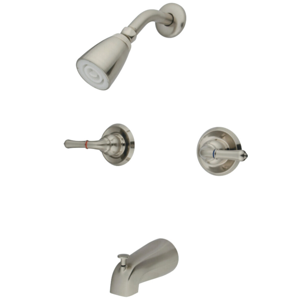 Kingston Brass Gkb248 Magellan Tub And Shower Faucet With Two Handles, Brushed Nickel 11.68 X 8 X 7.38 663370229688