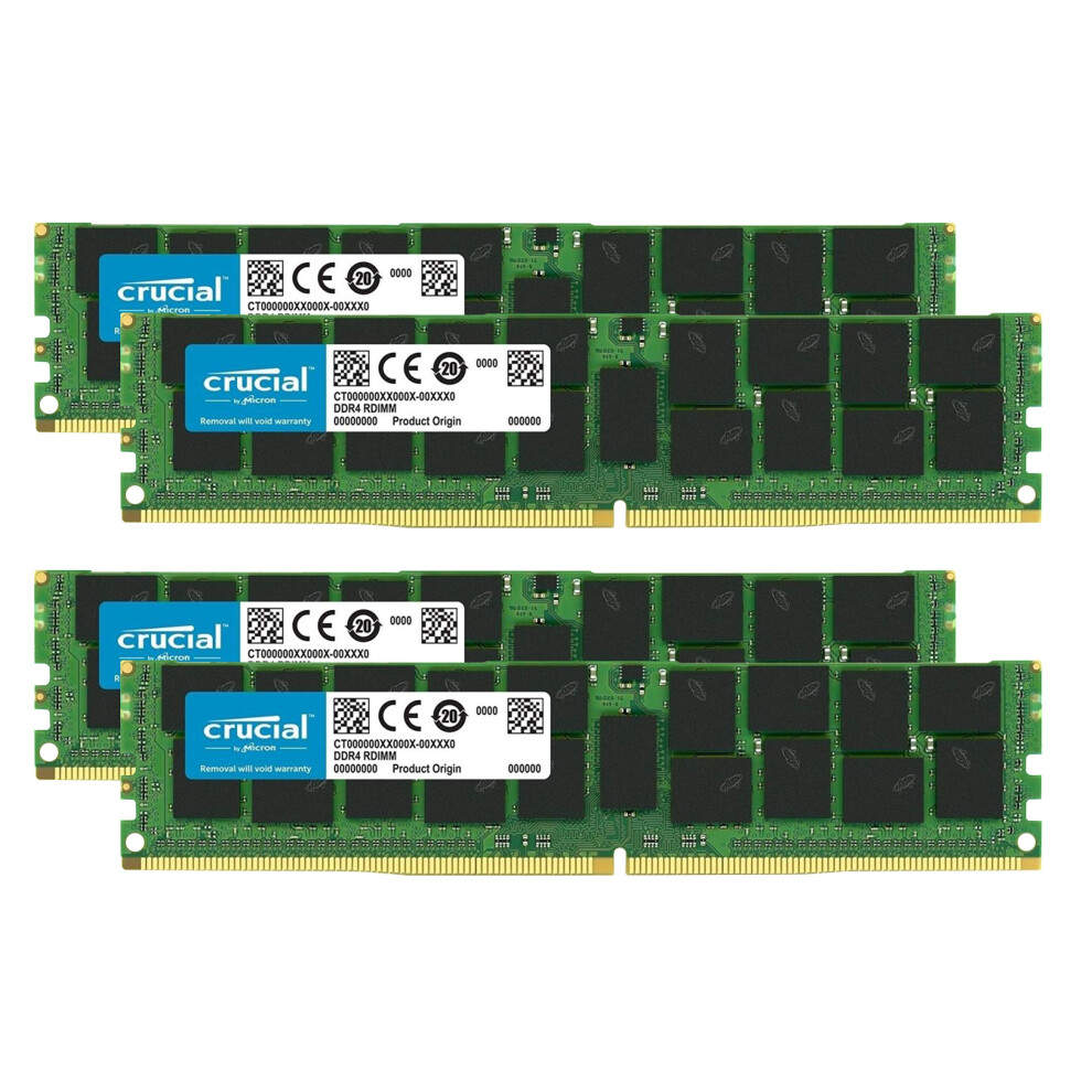 Crucial Bundle with 128GB (4 x 32GB) DDR4 PC4-21300 2666MHz RDIMM (4 x