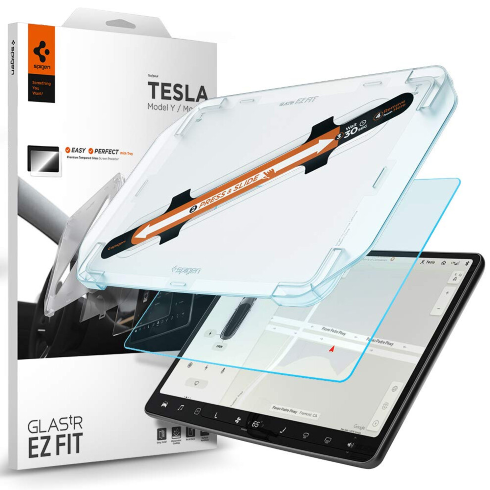 Spigen Tempered glass Screen Protector glasTR EZ FIT] designed for Tes