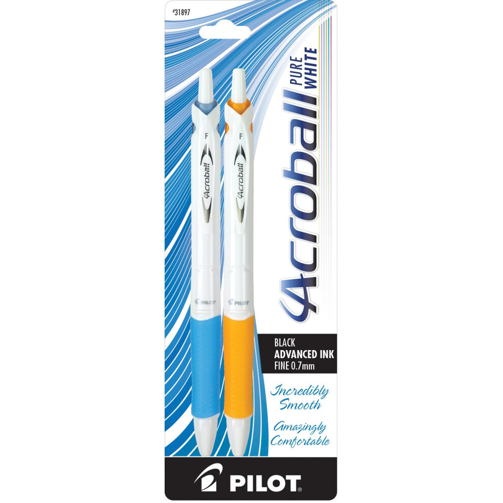 PILOT Acroball PureWhite Advanced Ink Refillable & Retractable Ball Po