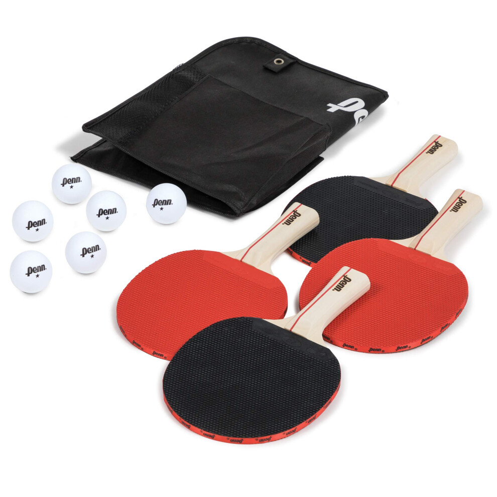 Penn 4-Player Paddle & Ball Set with Organizer  Table Tennis Accessory