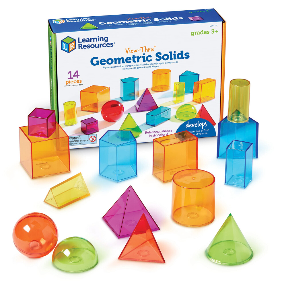 Learning Resources View-Thru Geometric Solids - Geometric Shapes  Back