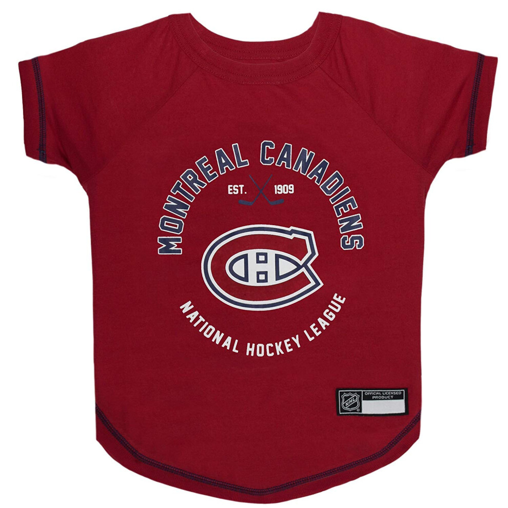 Photos - Dog Clothing Pets First NHL Montreal Canadiens Tee Shirt for Dogs & Cats Medium. - CAN-4014-MD 