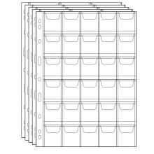 Pagine per Collezione Monete 5 Fogli 30 Tasche Standard Inserti per Monete Uncle Paul CS03530
