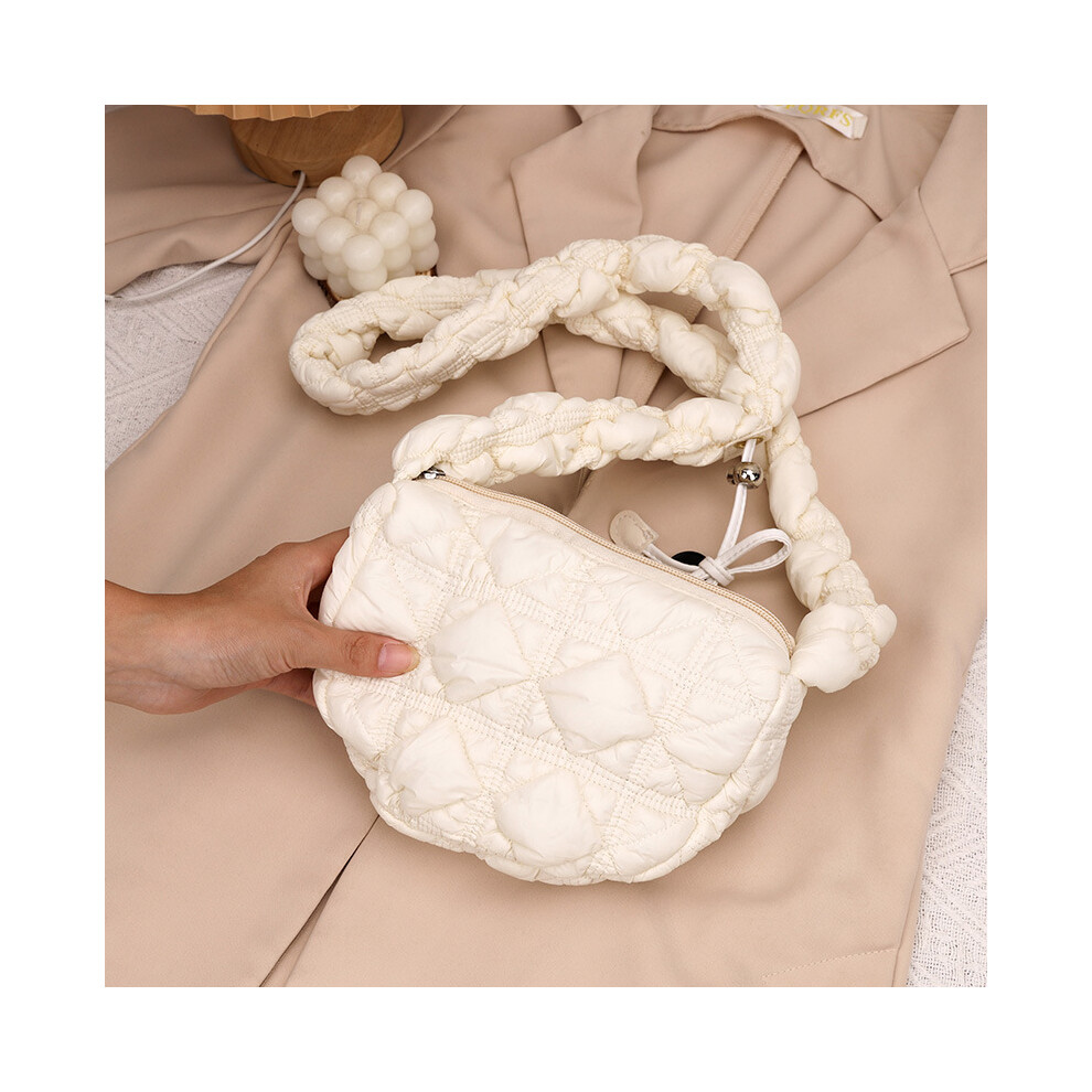 (White) Cute Cloud Bag For Women Stylish Saddle Shape Shoulder Bag With Trendy Stitching Details And Colors-image-OPC-PFKXHHZ-NEW