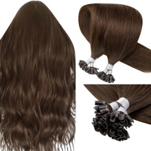 LaaVoo U Tip Extensions de cheveux cheveux humains marron K Tip Extensions de cheveux vrais cheveux humains brun moyen K Tips Extensions de cheve