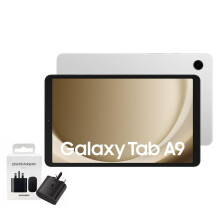 (Silver) Samsung Galaxy Tab A9 64GB 4GB RAM X110 Wi-Fi, with official 25W UK Adapter (EP-T2510) Retail Pack