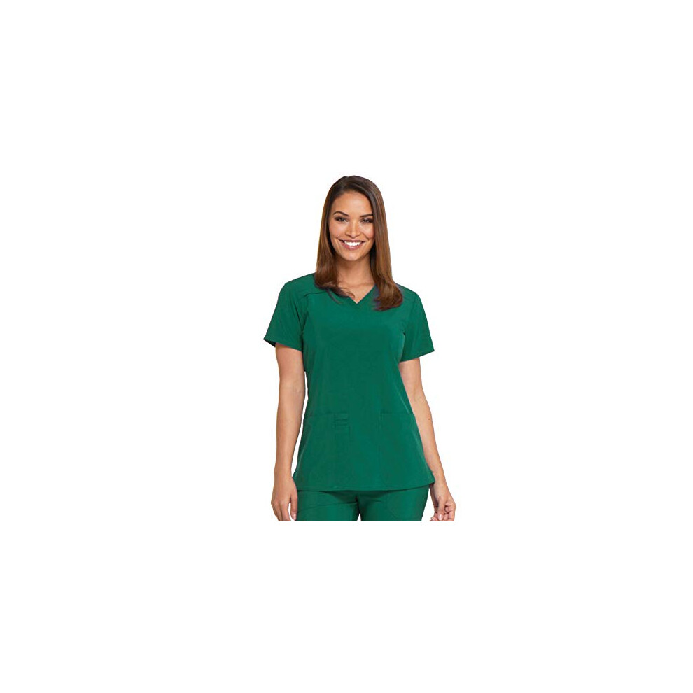 Dickies EDS Essentials Scrubs  V-Neck Womens Tops with Four-Way Stretc