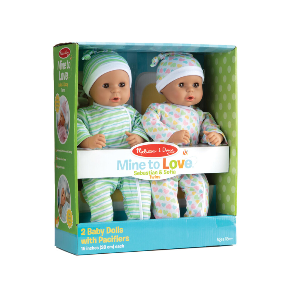 Melissa & Doug Mine to Love Twins Sebastian & Sofia 15    Medium Skin-