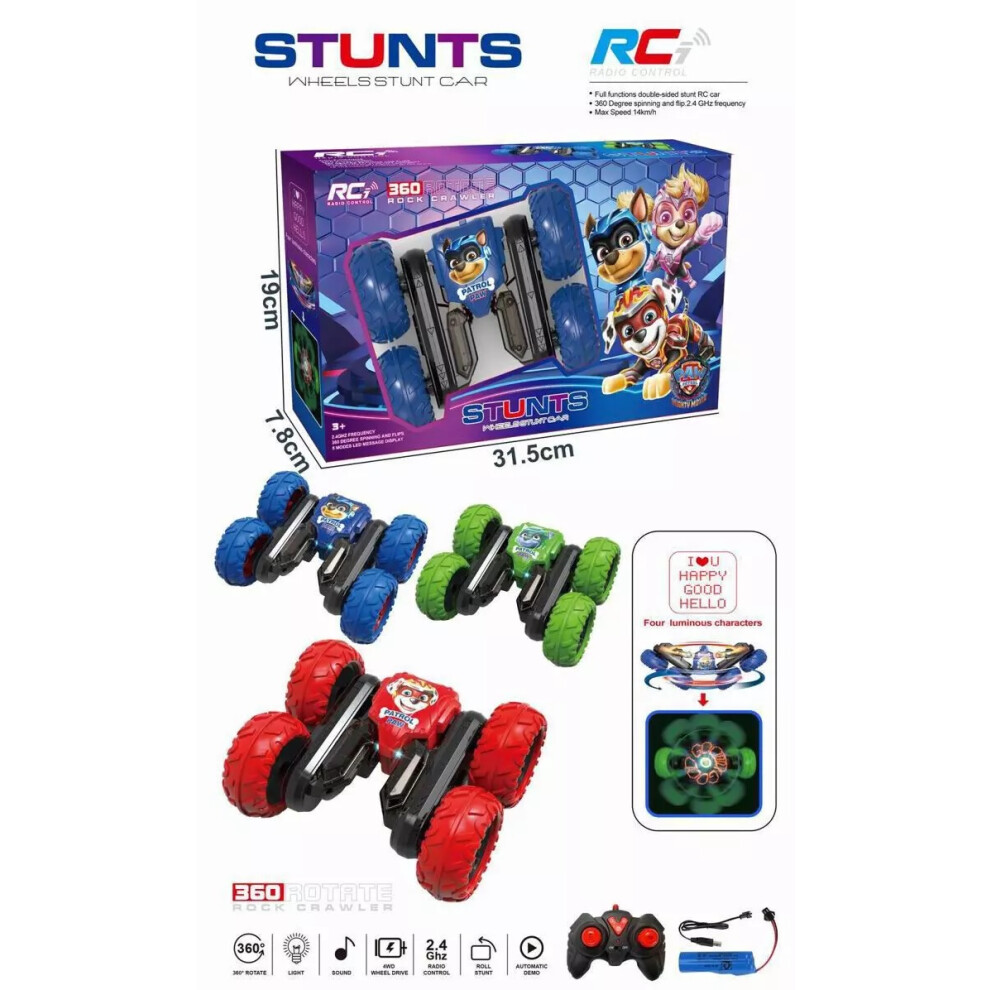 2.4GZ Paw Patrol Rechargeable RC Remote Control Stunt Car High Speed