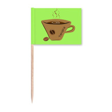 Painting Bodied Coffee Cup Espresso Toothpick Flags Marker Topper Party Decoration