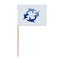 Pisces Fashion Label Art Deco Fashion Toothpick Flags Marker Topper Party Decoration
