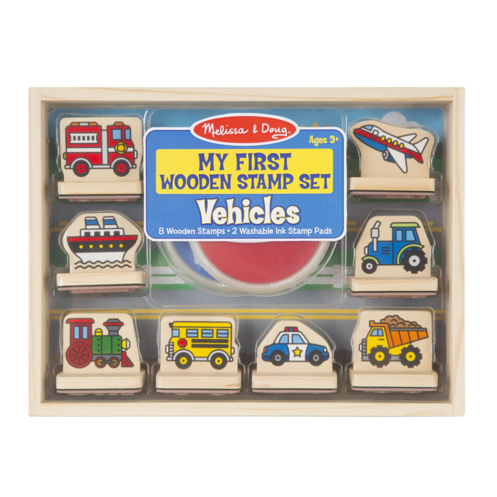 Melissa & Doug My First Wooden Stamp Set - Vehicles - Kids Art Project