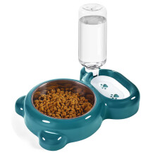 Azwraith Dog Bowls Cat Food and Water Bowl Set with Water Dispenser a
