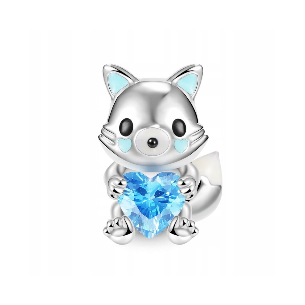 (Cute Fox bead charm ) 925 Sterling silver charm fits in Pandora bracelet