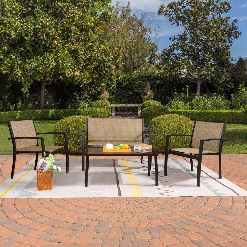 Greesum 4 Pieces Patio Furniture Set Outdoor Conversation Sets for Pa