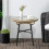 Outsunny Outsunny Rattan Side Table w/ Tempered Glass Tabletop, Beige 6