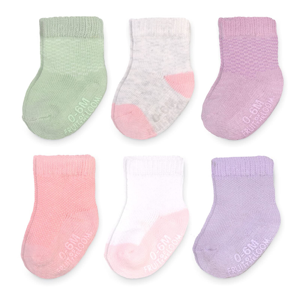 Fruit of the Loom Baby 6-Pack All Weather crew-Length Socks  Mesh  The