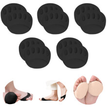 Kuddar för framfoten Honungscombtyg Metatarsal Pads Osynliga Strumpor för Män och Kvinnor (5 Par-Svart)