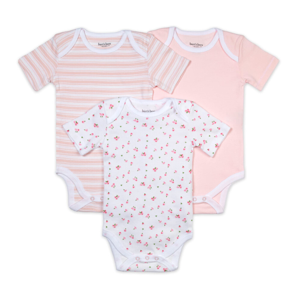 Burts Bees Baby unisex baby Bodysuits  3-pack Long  Short-sleeve One-p