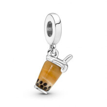 ( Murano Glass Bubble Tea Dangle) 925 Sterling silver charm fits in pandora bracelet
