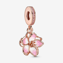 (Cherry blossom flower pink ) 925 Sterling silver charm fits in pandora bracelet