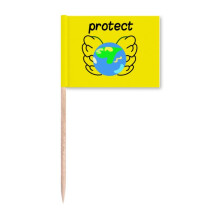Protect Earth Hometown Art Deco Fashion Toothpick Flags Marker Topper Party Decoration