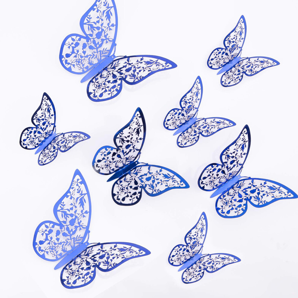 Aiex 24Pcs 3D Butterfly Wall Stickers 3 Sizes Butterfly Wall Decals Ro