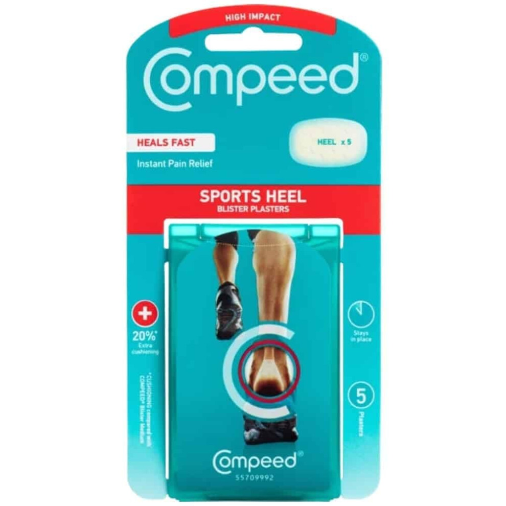 compeed Sports Heel Blister Plasters  5 Hydrocolloid Plasters  Foot Tr