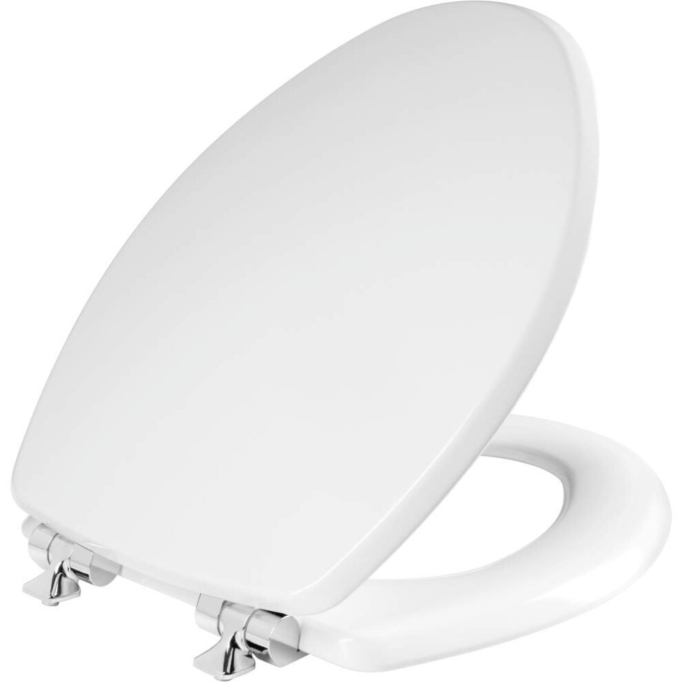 MAYFAIR 126CHSL 000 Benton Toilet Seat with Chrome Hinges will Slow Cl