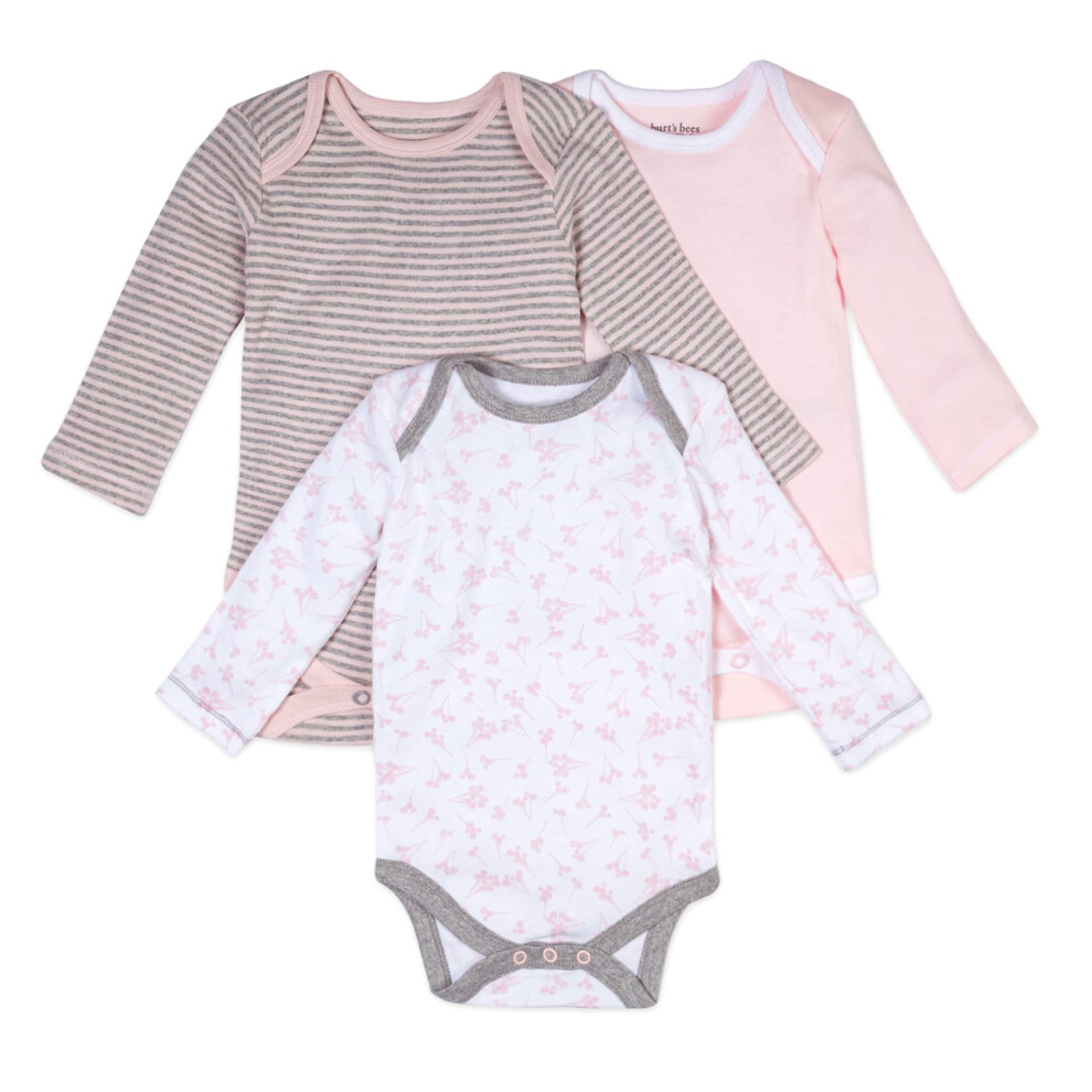 Burts Bees Baby unisex baby Bodysuits  3-pack Long  Short-sleeve One-p