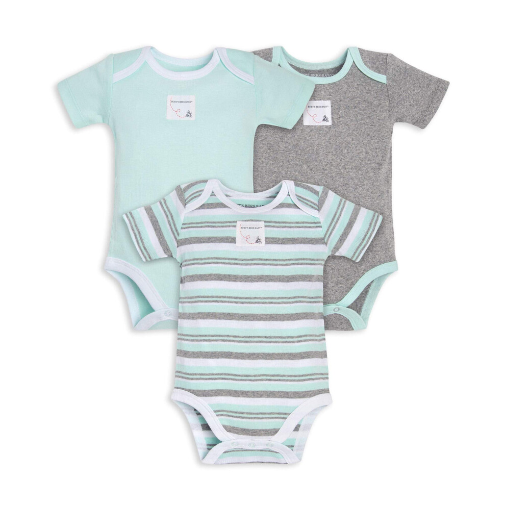 Burts Bees Baby unisex baby Bodysuits  3-pack Long  Short-sleeve One-p