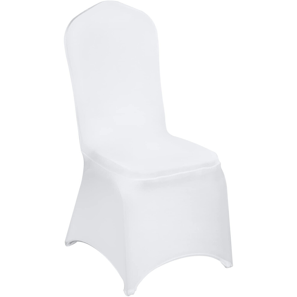 Vevor 100 Pcs White Chair Covers Polyester Spandex Chair Cover Stretch