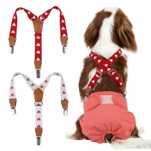Bl?de hundeseler til k?ledyr 2 stykker bleseler til hunde til hunde Bleholder til hunde Nederdel Kjole bleer (S?de hjerter S/M)
