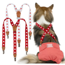Bl?de hundeseler til k?ledyr 2 stykker bleseler til hunde til hunde Bleholder til hunde Nederdel Kjole bleer (Cute Hearts M/L)
