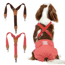 Bl?de hundeseler til k?ledyr 2 stk. bleseler til hunde til hunde Bleholder til hundebleer (brune og r?de S/M)