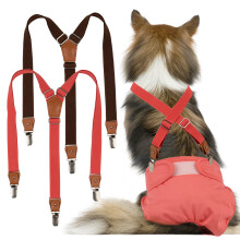 Bl?de hundeseler til k?ledyr 2 stykker bleseler til hunde til hunde Bleholder til hundebleer (brune og r?de M/L)