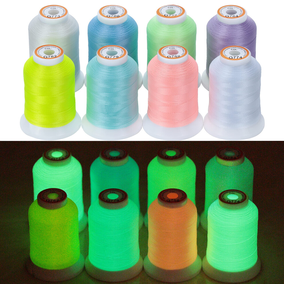 New Brothread Dark 8 Colors Luminary Glow In The Embroidery Machine Th